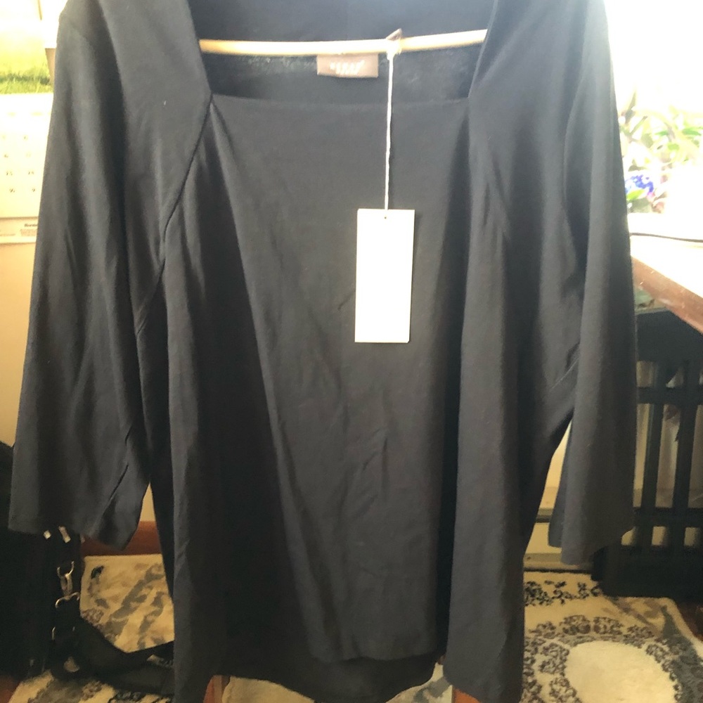 Kenar woman 2x black 3/4 sleeve top